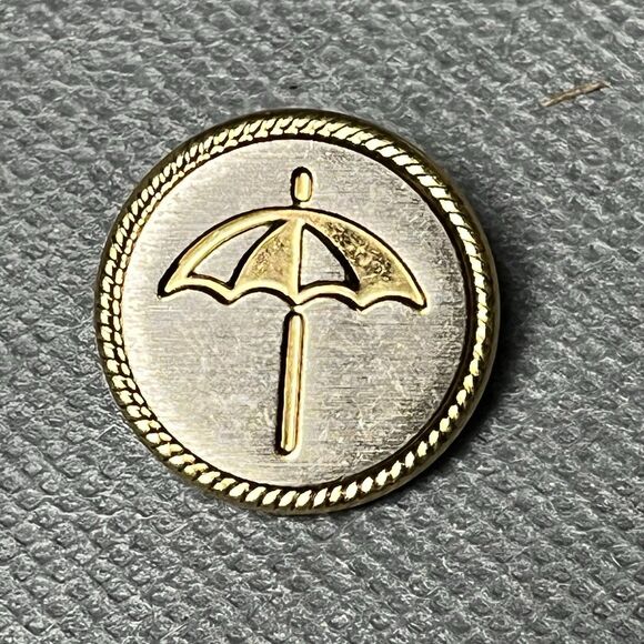 Vtg Raincoat Umbrella Buttons 2-Tone Metal Silvertone/Goldtone 7/8" & 5/8" - Picture 3 of 5
